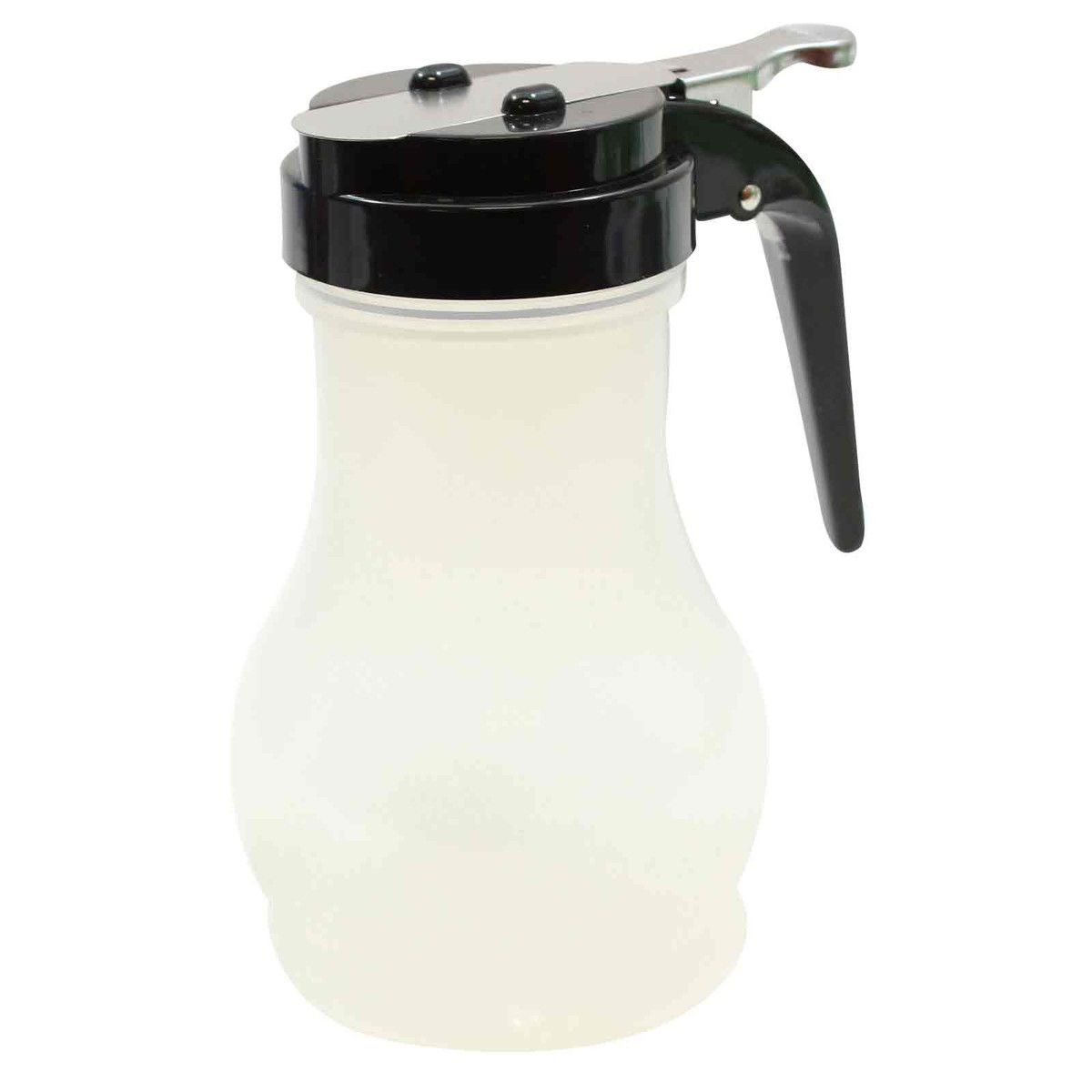 Tablecraft Polypropylene Black ABS Top Teardrop Syrup Dispenser, 10 Ounce -- 12 per case.